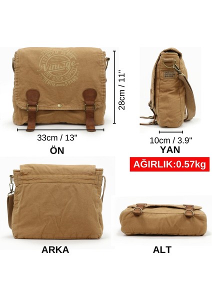 8045 Camel Postacı Omuz Kanvas Tablet Evrak Laptop Okul Notebook Çantası fiyatları