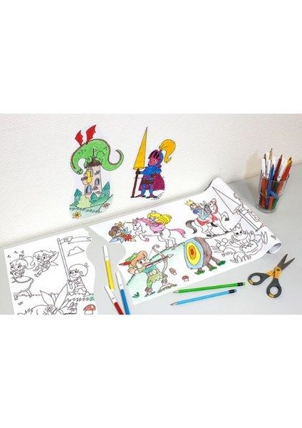Yapışkanlı Baskılı Boyama Rulosu Oyun Dünyası Temalı 30 Cm. x 4 M