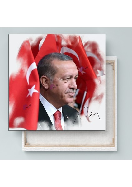 Recep Tayyip Erdoğan Yağlıboya Efektli Başkan Erdoğan Rte Kanvas Tablo (7 Farklı Ölçü)