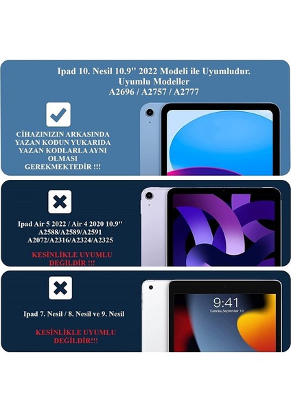 Apple iPad 10. Nesil 10.9 2022 Dönenilen Tablet Kılıfı
