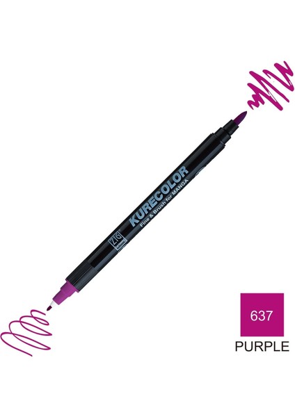 Kurecolor Mangaka Fine&brush Çift Taraflı Kalem CNKC-2200 No 637 Purple fiyatları