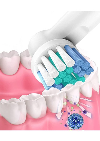 Oral B Uyumlu Şarjlı ve Pilli Diş Fırçası 4 Adet Yedek Fırça Başlık