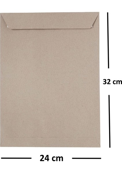 50 Adet Silikonlu 90 gr 24X32 cm Torba Zarf Kraft