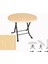 Klasik Katlanır Werzalit Yuvarlak Tabla Masa 80CM - Akçaağaç 1
