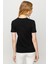 Kadın V Yaka Kaşkorse Pamuk T-Shirt Siyah 5