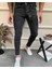 Skinny Fit Likralı Antrasit Tırnaklı Erkek Pantolon 1