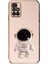 Casestreet Xiaomi Redmi 10 2022 Kılıf Kamera Korumalı Astronot Desenli Standlı Silikon Pembe 1