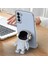 Casestreet Samsung Galaxy A14 Kılıf Kamera Korumalı Astronot Desenli Standlı Silikon Pembe 2