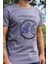 Basic Erkek Gri Kirli Yaka Özel Tasarım Baskılı T-Shirt 4