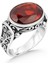 925 Ayar Gümüş Erkek Yüzük Kırmızı Zirkon Taşlı 3