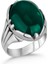 Yeşil Akik Taşlı 925 Ayar Gümüş Erkek Yüzük 3
