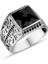Siyah Zirkon Taşlı 925 Ayar Gümüş Erkek Yüzük 1