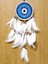 Nazar Boncuğu Desenli Dream Catcher El Yapımı Kuş Tüylü Rüya Kapanı Duvar Süsü 3