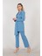 Bebe Mavi Crop Pantolon Ceket Üçlü Takım 0106308.449 2