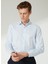 Slim Fit Klasik Yaka Armürlü Mavi Buz Erkek Gömlek GM2024700397 1
