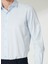Slim Fit Klasik Yaka Armürlü Mavi Buz Erkek Gömlek GM2024700397 4