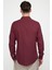 Slim Fit Uzun Kol Çift Cep Pamuk Keten Spor Yaka Erkek Bordo Gömlek 4