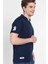 Russel Lacivert Polo Yaka Baskılı Erkek Tshirt 1
