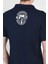 Russel Lacivert Polo Yaka Baskılı Erkek Tshirt 2