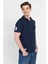 Russel Lacivert Polo Yaka Baskılı Erkek Tshirt 3