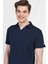 Russel Lacivert Polo Yaka Baskılı Erkek Tshirt 4