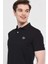 Lakes Siyah Polo Yaka Nakışlı Erkek Tshirt 3
