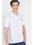 Lakes Beyaz Polo Yaka Nakışlı Erkek Tshirt 1
