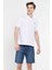 Lakes Beyaz Polo Yaka Nakışlı Erkek Tshirt 4