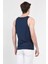 Pebble Lacivert Sıfır Kol Oversize Baskılı Erkek Tshirt 3