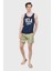 Pebble Lacivert Sıfır Kol Oversize Baskılı Erkek Tshirt 4
