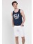 Pebble Lacivert Sıfır Kol Oversize Baskılı Erkek Tshirt 2