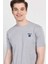 Bass Gri Bisiklet Yaka Baskılı Erkek Tshirt 1