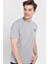 Bass Gri Bisiklet Yaka Baskılı Erkek Tshirt 2