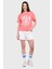 Avalon Pembe Bisiklet Yaka Baskılı Kadın Tshirt 4