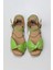 Yeşil Deri Kadın Espadril Sandalet 01WU5206 1