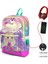 Yeşil Pembe Unicorn ve Prenses Ilkokul ve Günlük Sırt Çantası - Kız Çocuk - USB Soketli 2