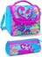 Pembe Mavi Flamingo Kız Çocuk Beslenme Çantası Seti 1