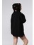 Fancy Kadın Ayıcık Nakış Detaylı Siyah Oversize Sweatshirt 5