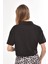 Fancy Kadın Polo Yaka Göğsü Nakış Detaylı Oversize Crop Tişört 5