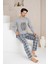 Erkek Uzun Baskılı Cepli Pijama Takımı Yüzde Yüz Pamuk Erkek Pijama Takımı 1