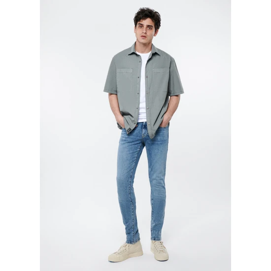 Mavi Erkek James Vintage Açık Mavi Gölgeli Street Jean Pantolon 0042483788