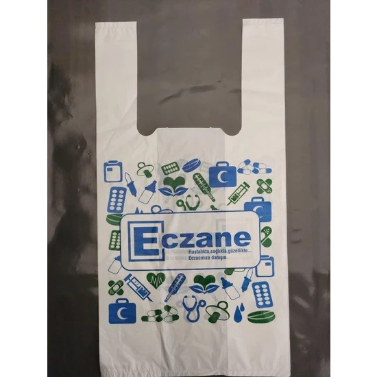 plasteks Eczane Poşeti 25X44 cm Atlet Orta Boy - 1 Kg'lık Paket