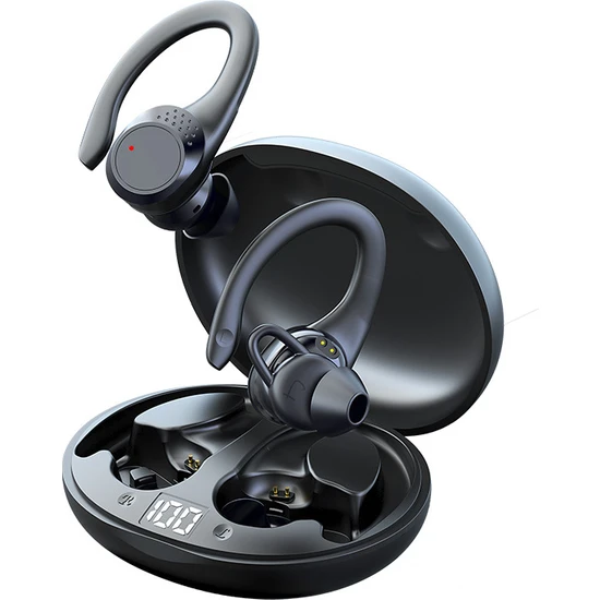 Mic ile Spor Bluetooth Kablosuz Kulaklıklar Ipx5 Su Geçirmez Kulak Kancaları Bluetooth Kulaklık Hifi Stereo Müzik Telefon Için Kulaklıklar (Yurt Dışından)