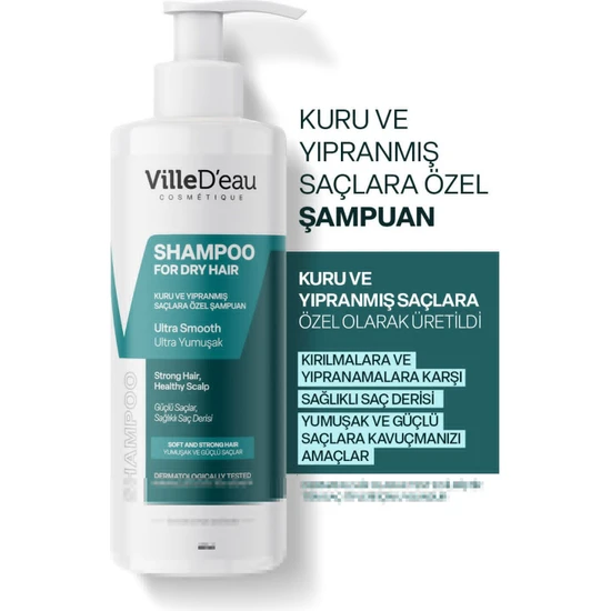 Villed'eau Kuru ve Yıpranmış Saçlara Özel Ultra Yumuşak Şampuan 400 ml