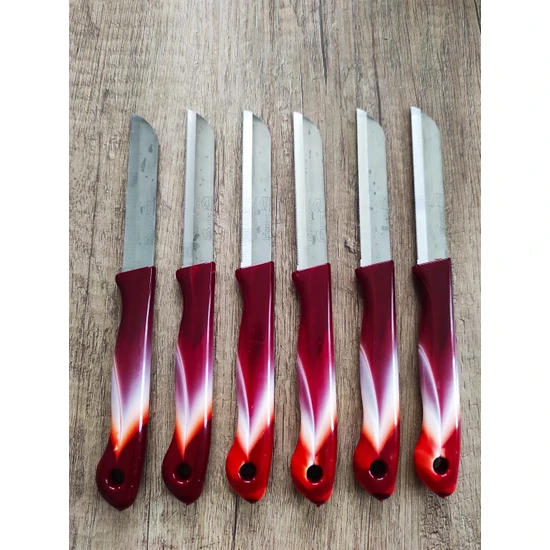 Solingen Meyve Bıçağı 6'lı Set Sebze Meyve Soğan Et Şef Bıçağı Kasap Bıçağı Kaymaz Saplı