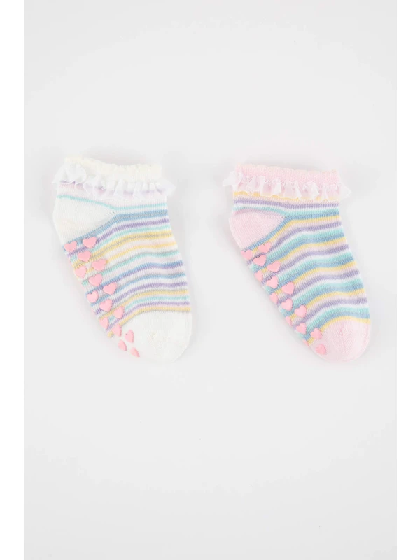 DeFacto Kız Bebek 2'li Pamuklu Patik Çorap A1482A5NS