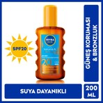 NIVEA Sun SPF20 Koruma & Bronzluk Güneş Yağı 200 ml Sprey,Anında UVA/UVB Koruması
