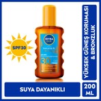 NIVEA Sun SPF30 Koruma & Bronzluk Güneş Yağı 200 ml Sprey,Yüksek Güneş Koruması