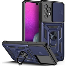 Fibaks Samsung Galaxy A73 5G Kılıf Kamera Korumalı Sürgülü Yüzüklü Armor Military Tank Koruyucu Kapak