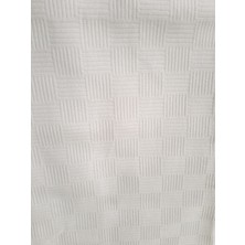 Mef Collection Otel Pikesi Tek Kişilik Dama Desen Beyaz 160x230 cm 4'lü
